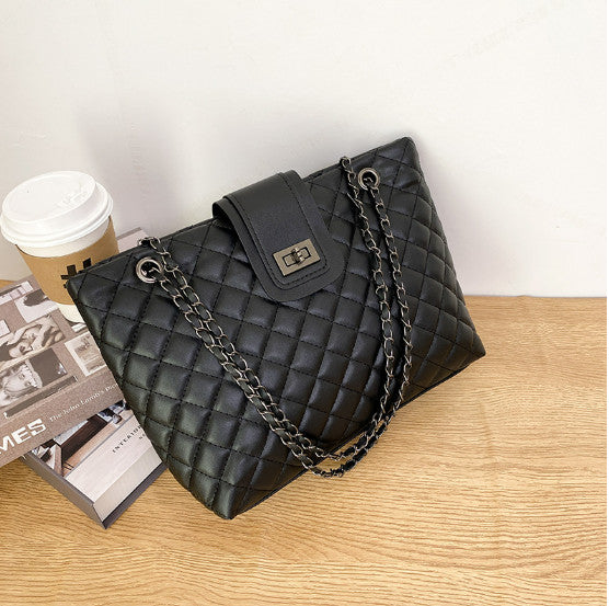 Fashion Casual Line Chain Shoulder Bag – Women’s Single Strap Crossbody (White)