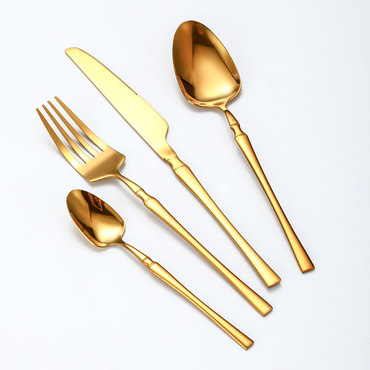 Gold Stainless Steel Tableware Gift Box – Mirror Polished Cutlery Set