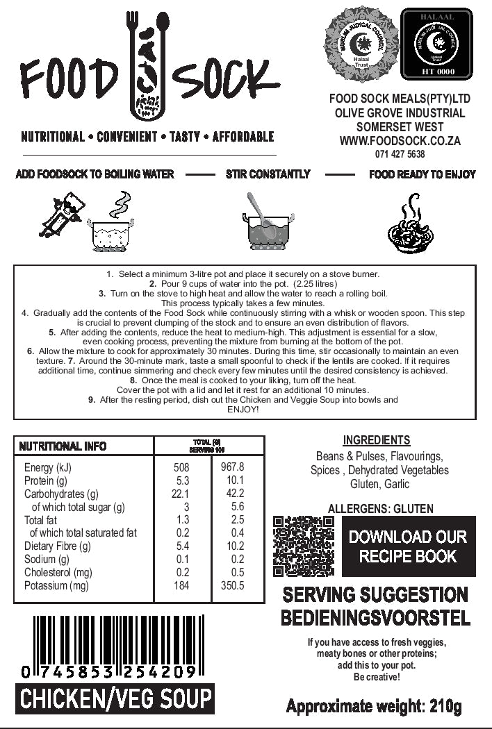 Food Sock - Chicken/Veg Soup: Affordable Meals