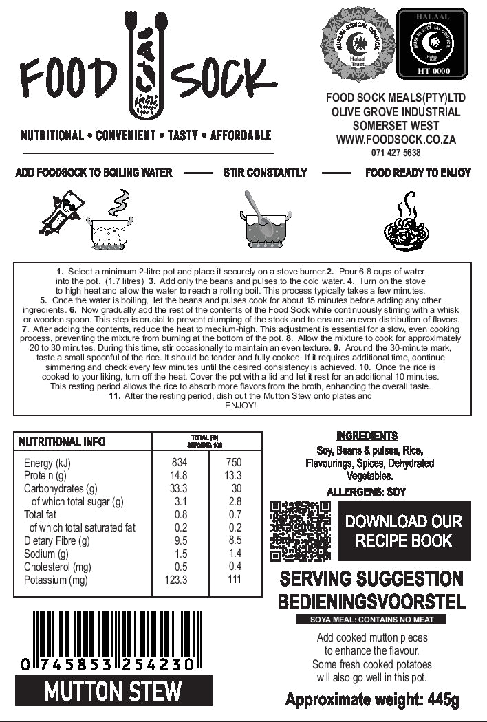 Food Sock - Mutton Stew: Affordable Meals