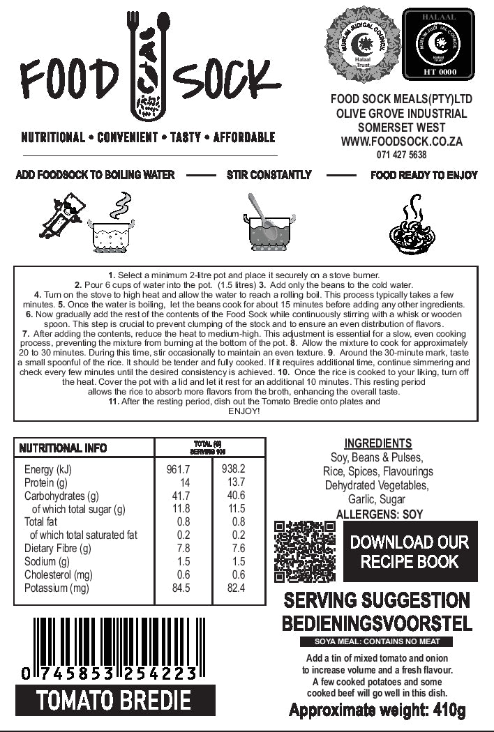 Food Sock - Tomato Bredie: Affordable Meals
