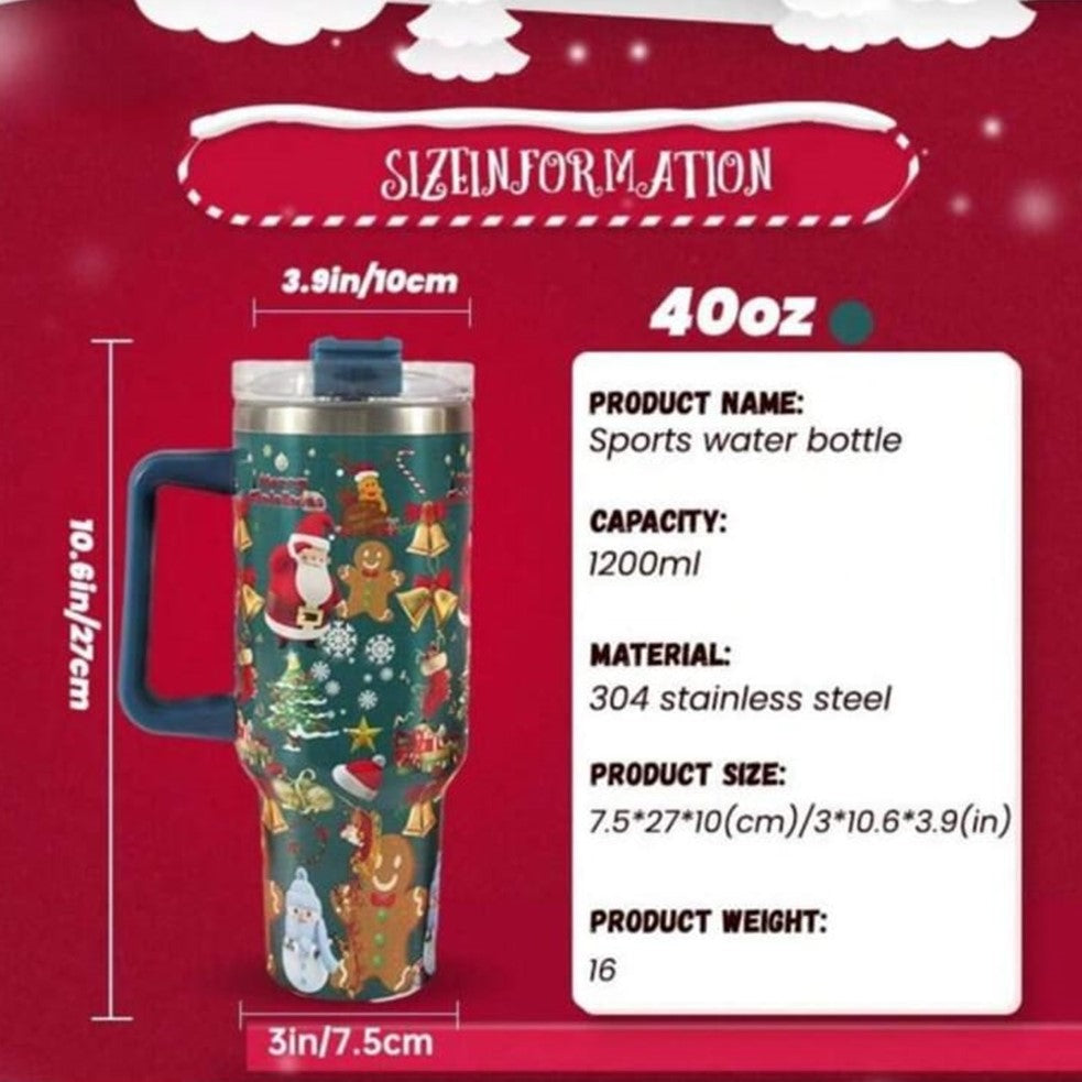 40Oz Travel Tumbler: Christmas Themed