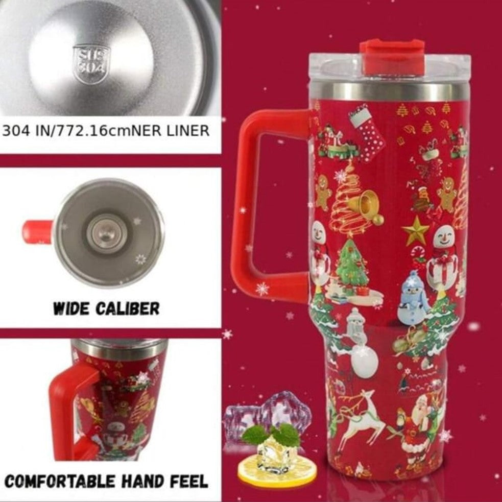 40Oz Travel Tumbler: Christmas Themed