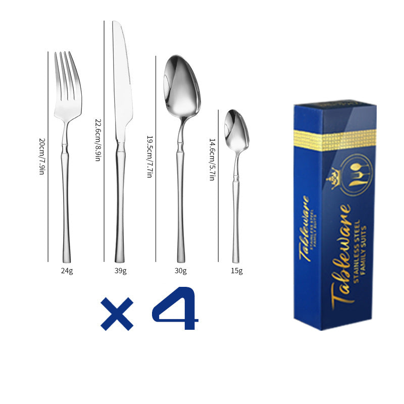 Silver Stainless Steel Tableware Gift Box – Mirror Polished Cutlery Set