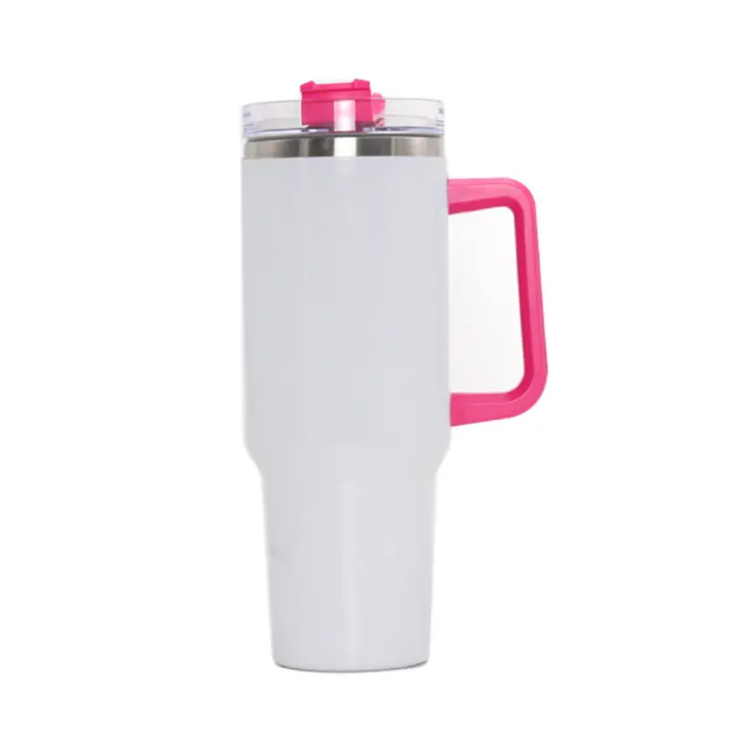 40Oz Travel Tumbler: Colour Handle: Sublimation & Personalization Made Easy