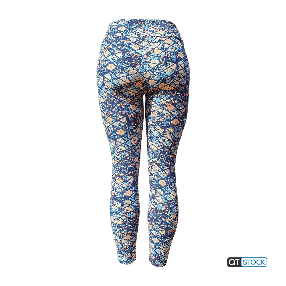 LulaRoe OS Leggings 020 Floral with diamond grid