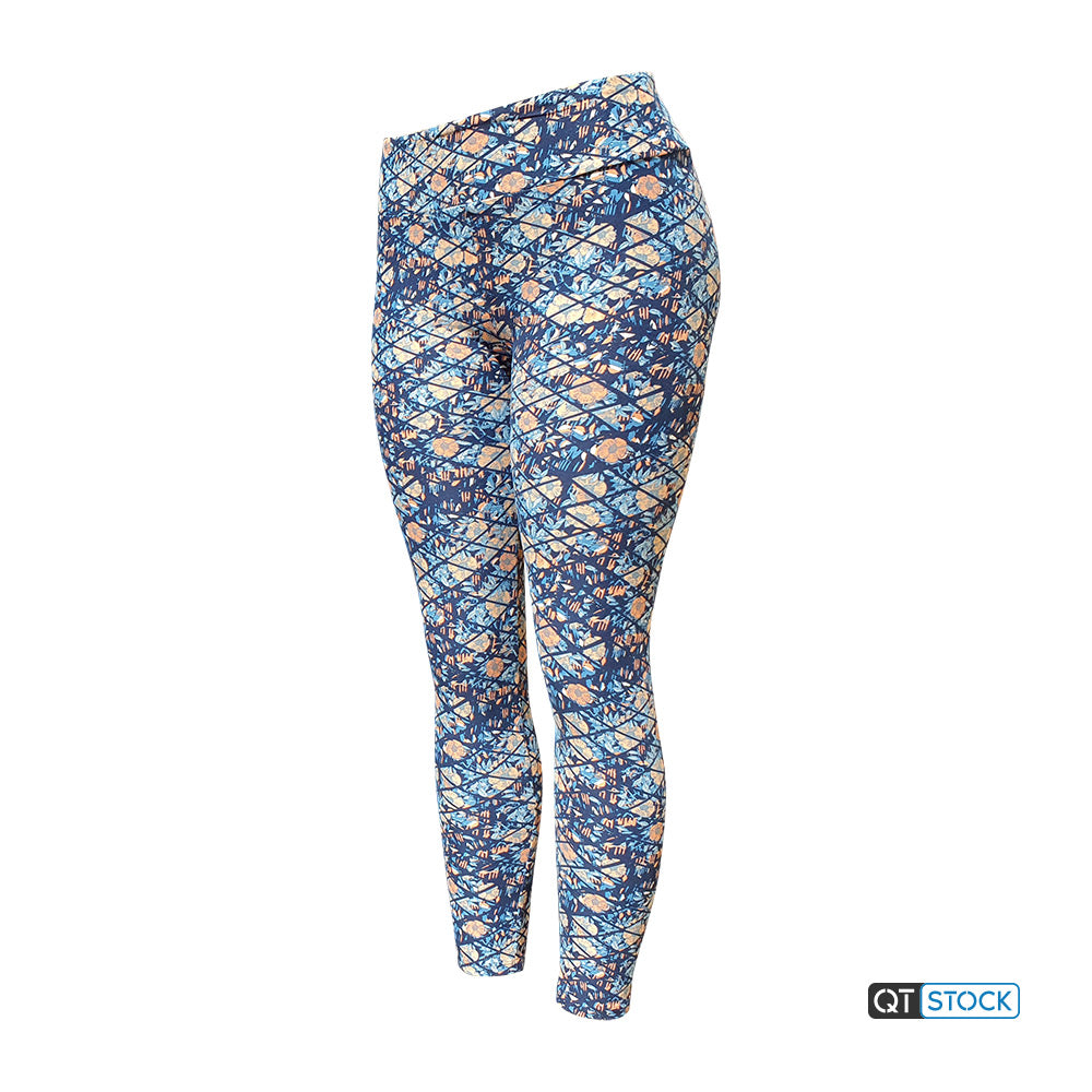 LulaRoe OS Leggings 020 Floral with diamond grid