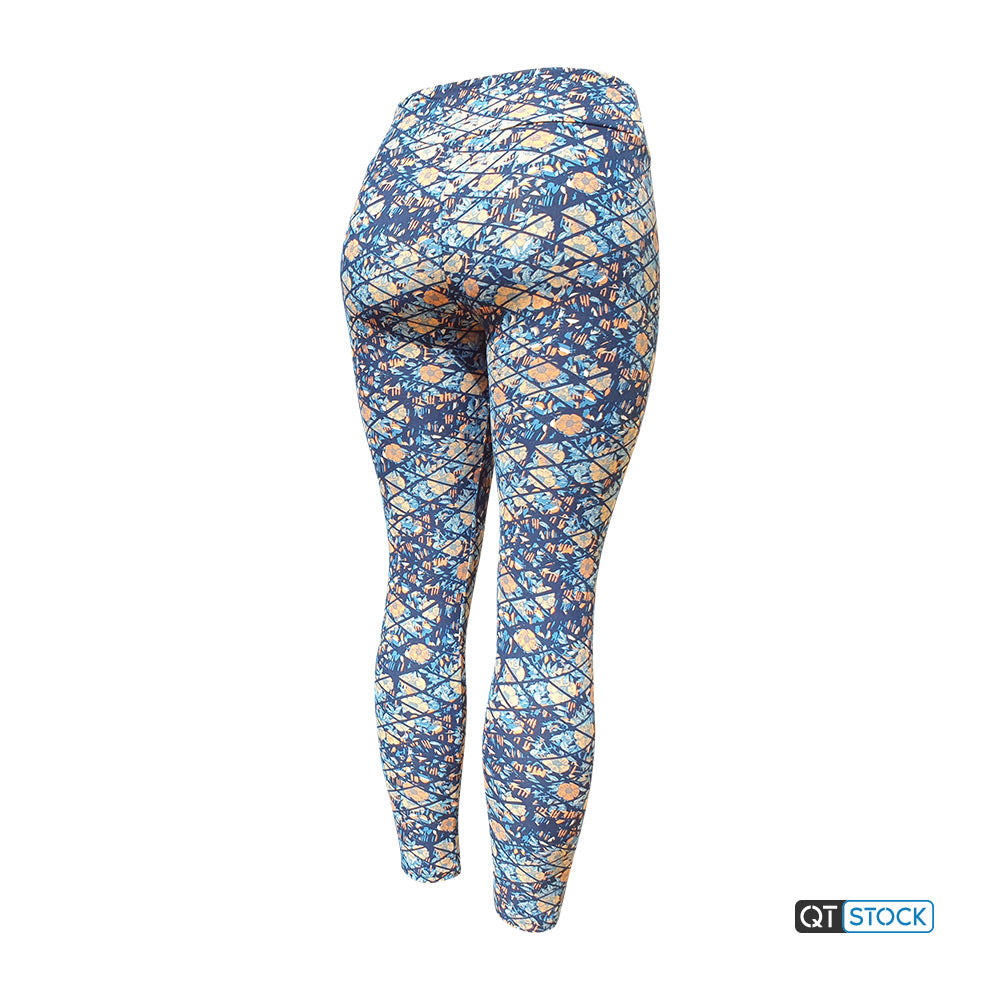 LulaRoe OS Leggings 020 Floral with diamond grid