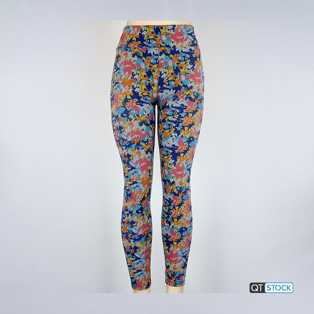 LulaRoe OS Leggings 169 Floral with grid