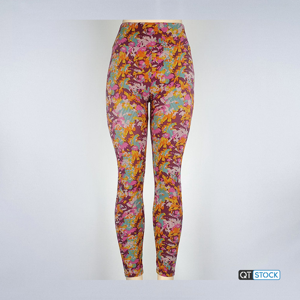 LulaRoe OS Leggings 166 Floral with Grid