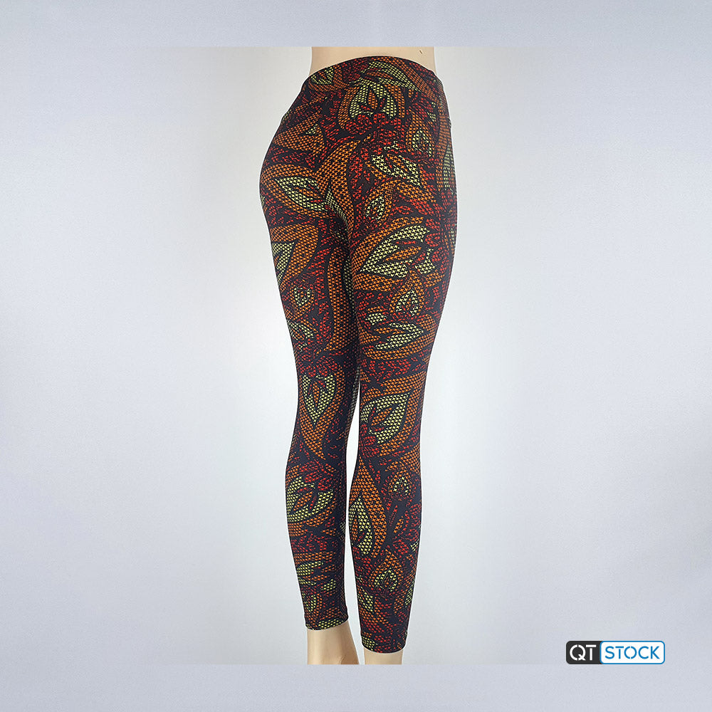 LulaRoe OS Leggings 070 Paisley Star Grid