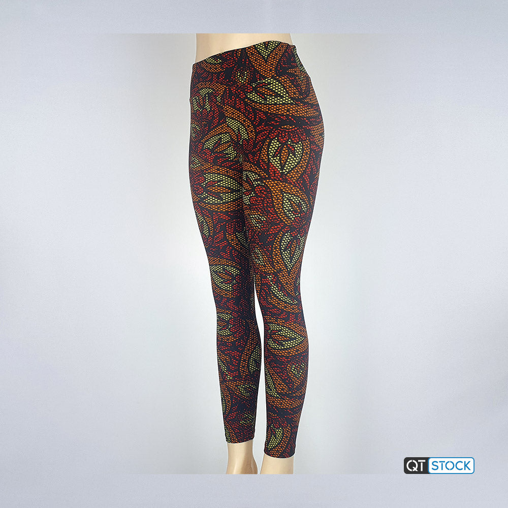 LulaRoe OS Leggings 070 Paisley Star Grid