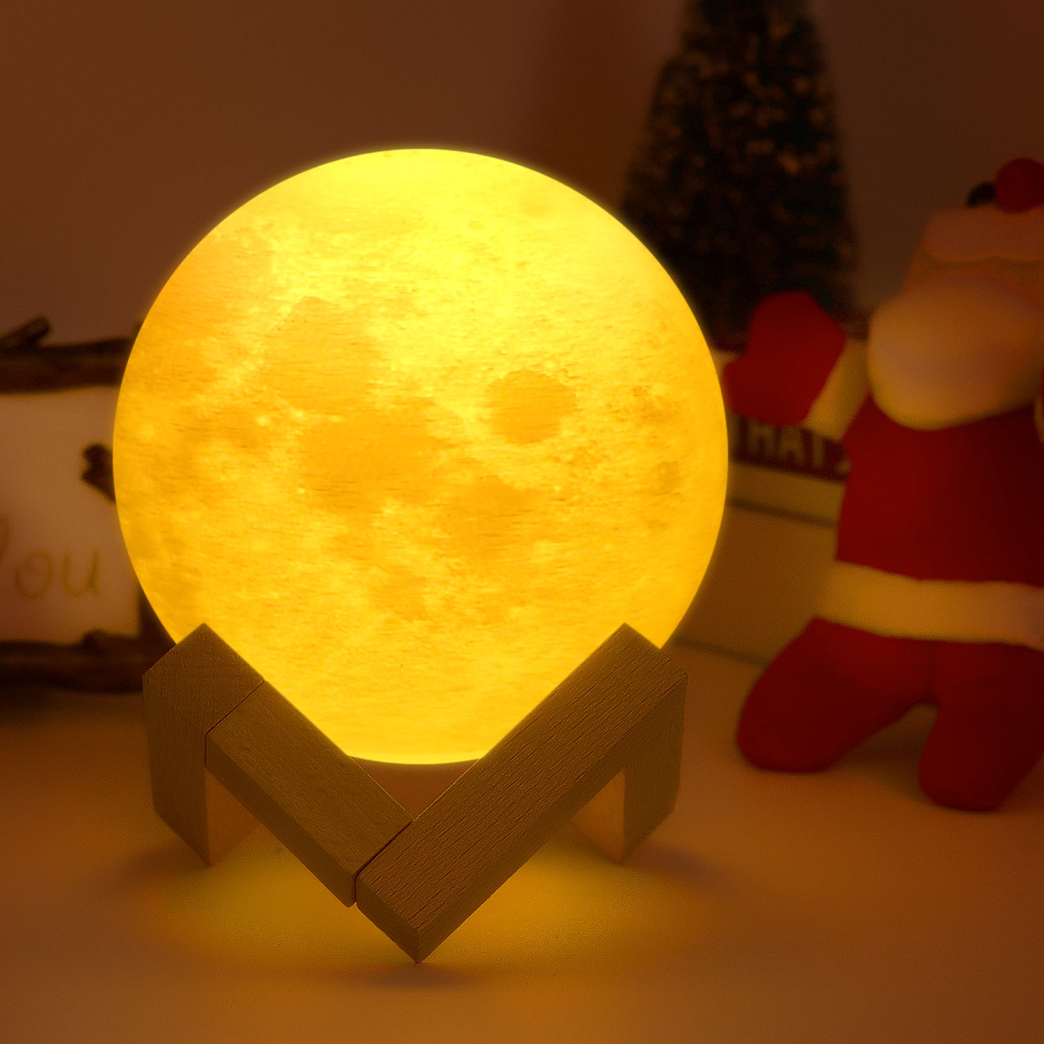 16 Colours Creative Moon Lamp 3D Printed Lunar Lamp LED Night Light 12cm with Remote Control