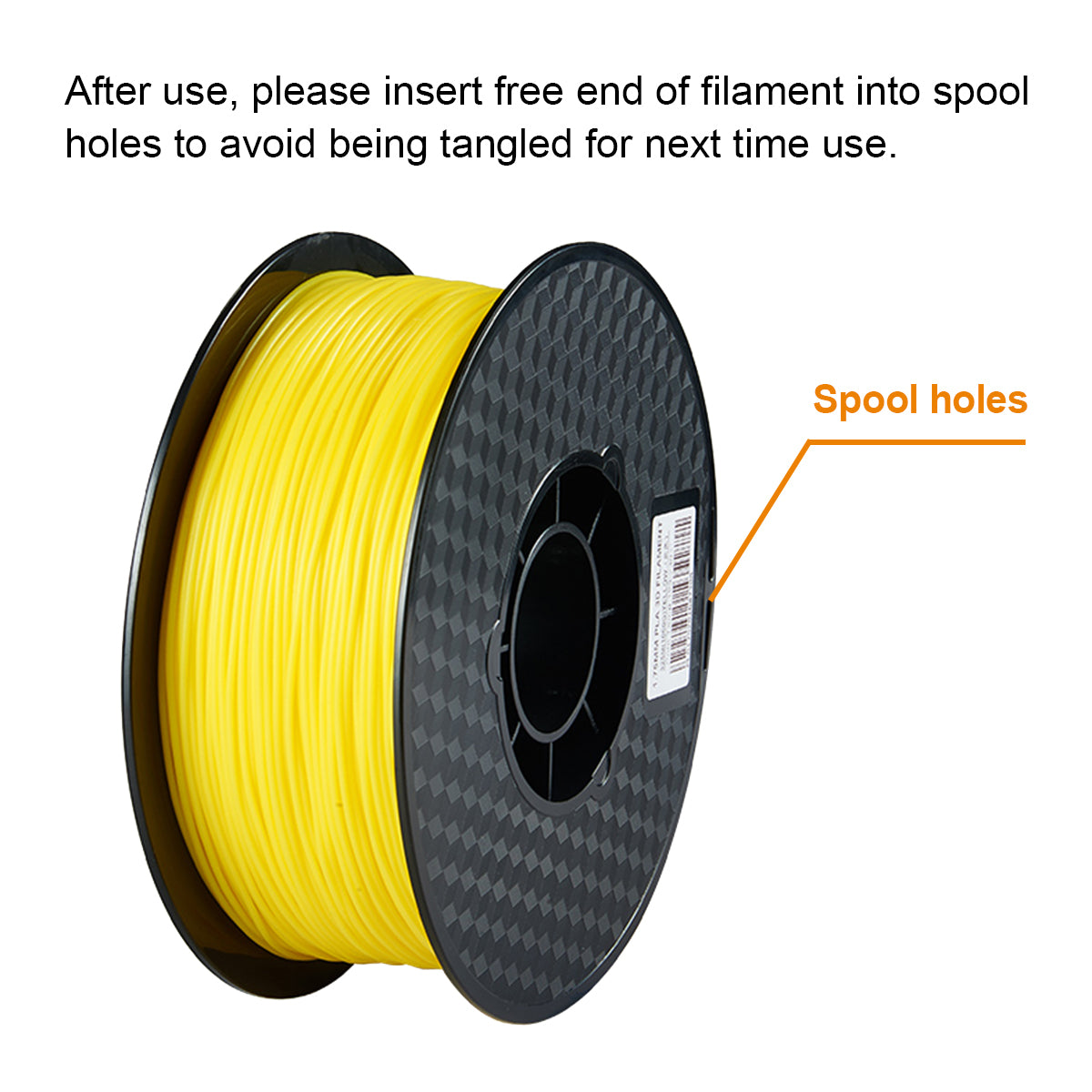 1kg Spool PLA Filament 1.75mm diameter for 3D Printers No mess no Clogging printing consumables Yellow