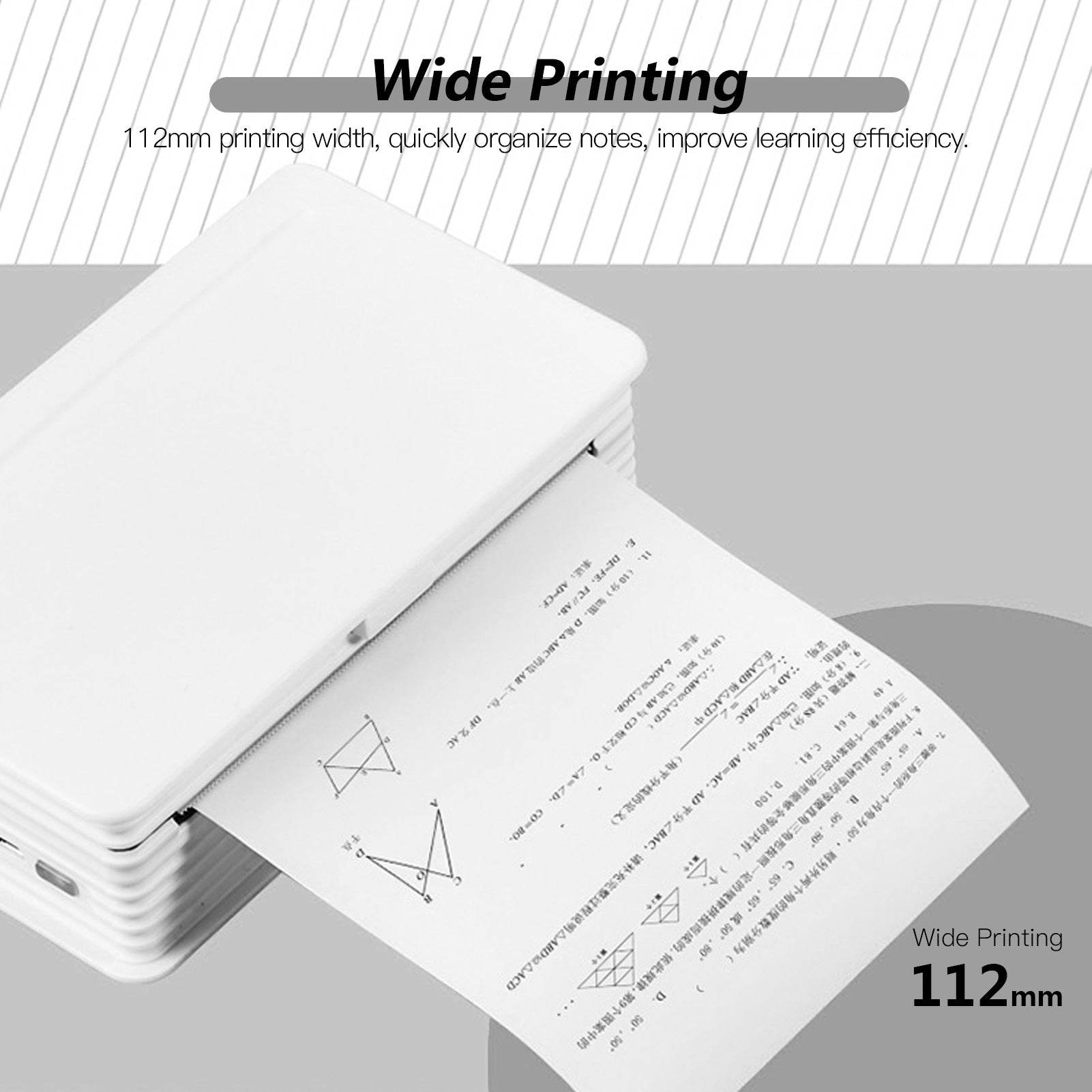 112mm Portable BT Thermal Printer Mobile Printer 300dpi for Photo Receipt Memo Note Label Sticker