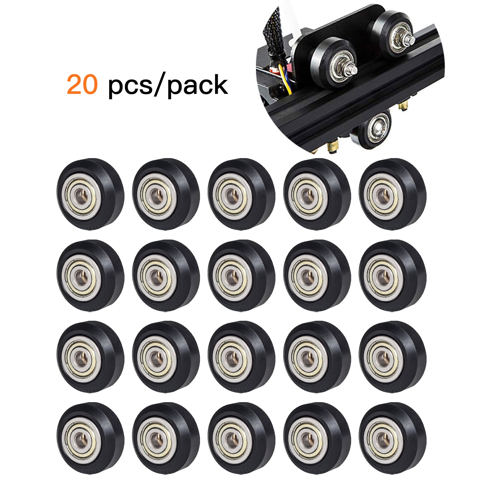 POM Pulley Wheel 625zz idler pulley gear 20pcs 3D Printer Parts Compatible with Creality Ender 3 CR-10 CR-10S