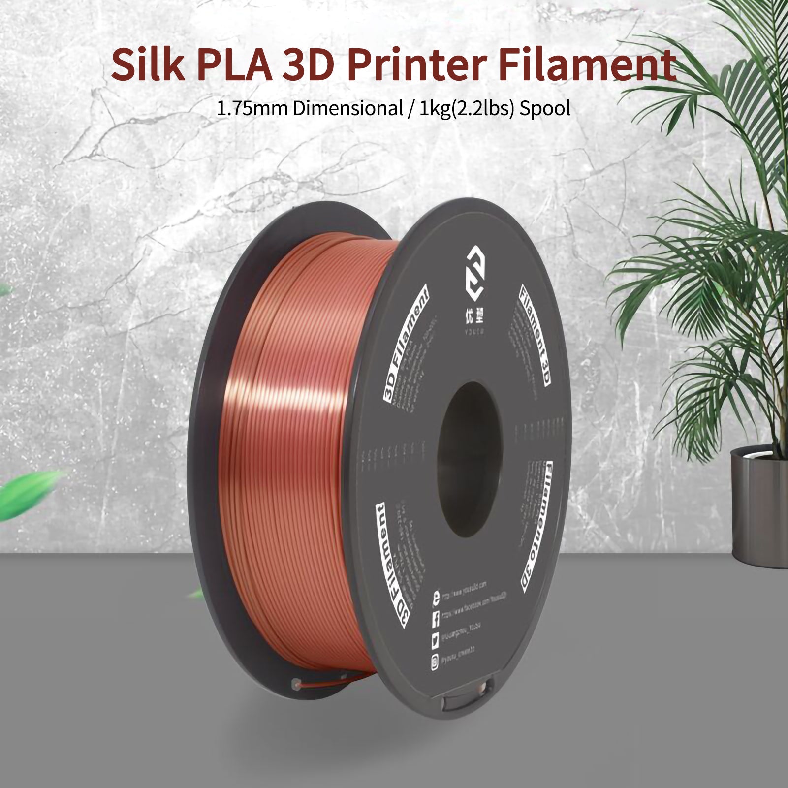 1kg YouSu Silk Shiny PLA 3D Printer Filament 1.75mm diameter Printing Consumables for Creality 3D Printer Metalic Silk