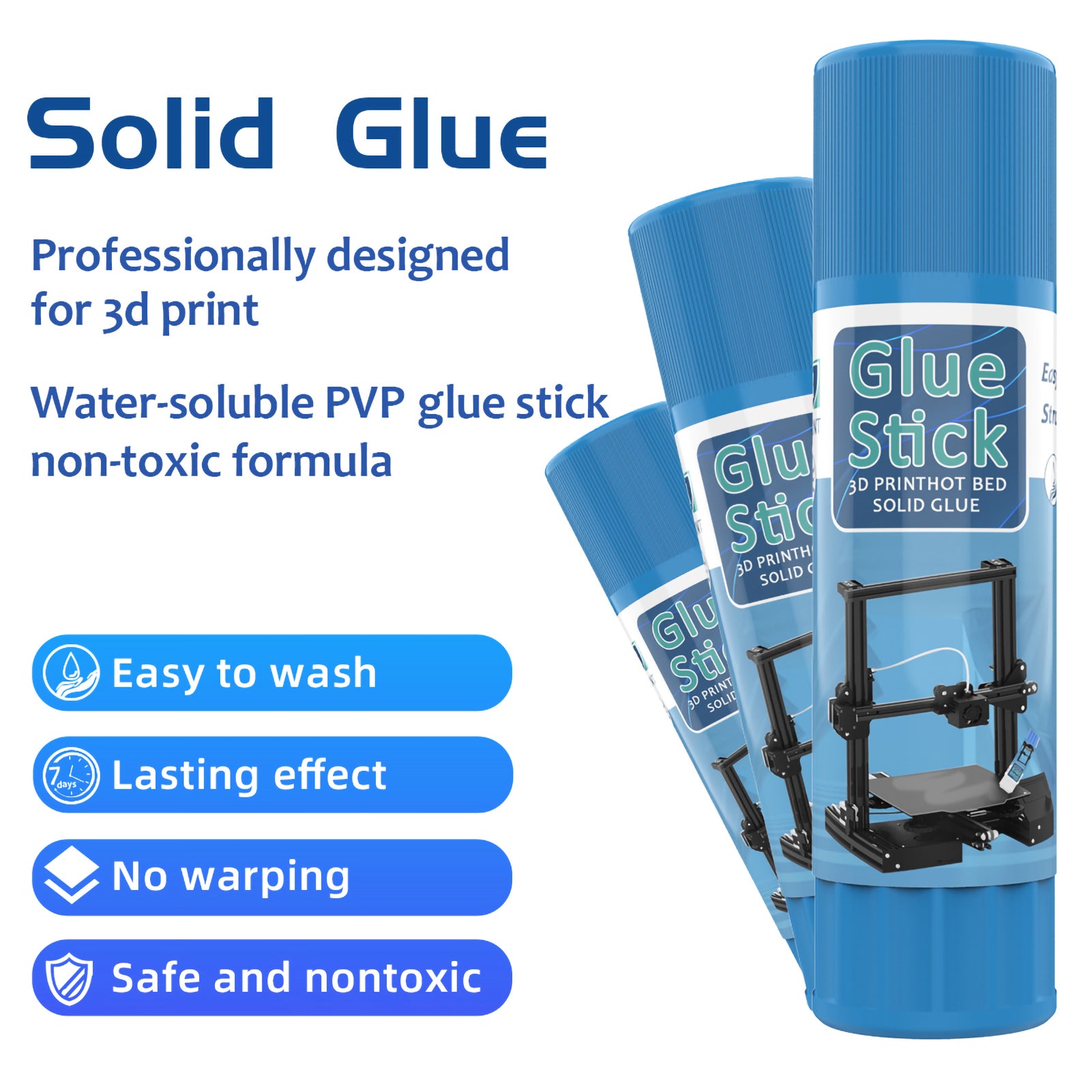 3D Printer Glue Sticks PVP Solid Non-toxic Washable for Hot Bed Platform Glass Plate