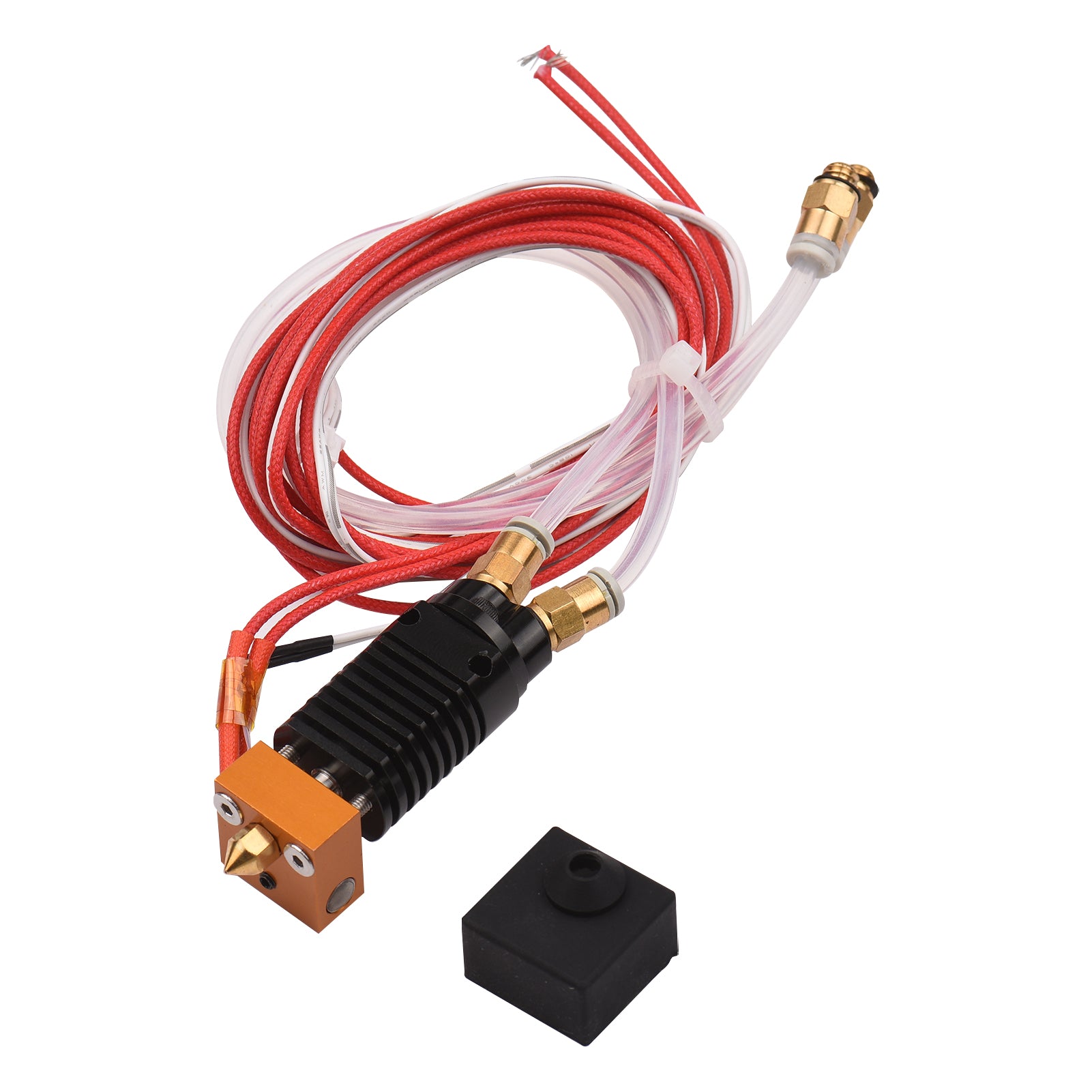 2 in 1 Out Aluminum Alloy hot end extruder Kit with MK8 0.4MM nozzle heating tube thermistor sensor 24V for CR10S PRO Ender-3 for 3D Printer