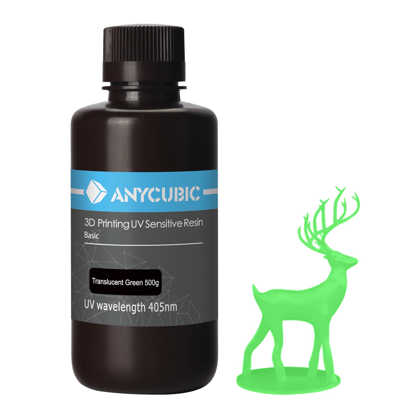 500g ANYCUBIC 3D Printer Resin 405nm LCD Quick-Curing for LCD 3D Printing Black Grey Green