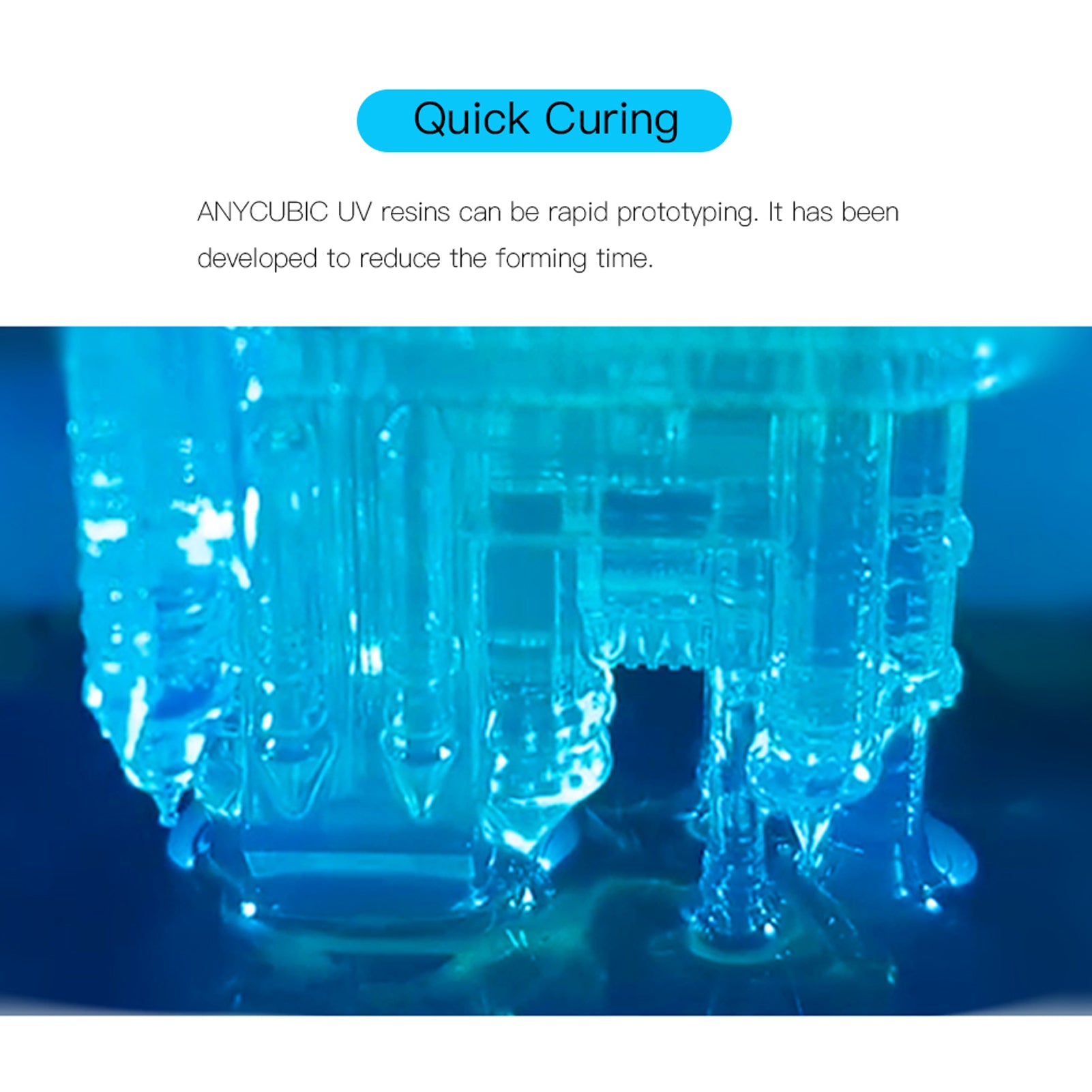1kg ANYCUBIC 3D Printer Resin 405nm LCD Quick-Curing in transparent, white, green or grey color