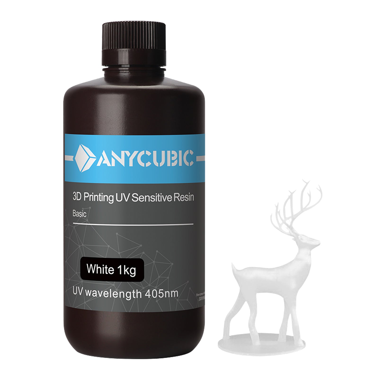 1kg ANYCUBIC 3D Printer Resin 405nm LCD Quick-Curing in transparent, white, green or grey color