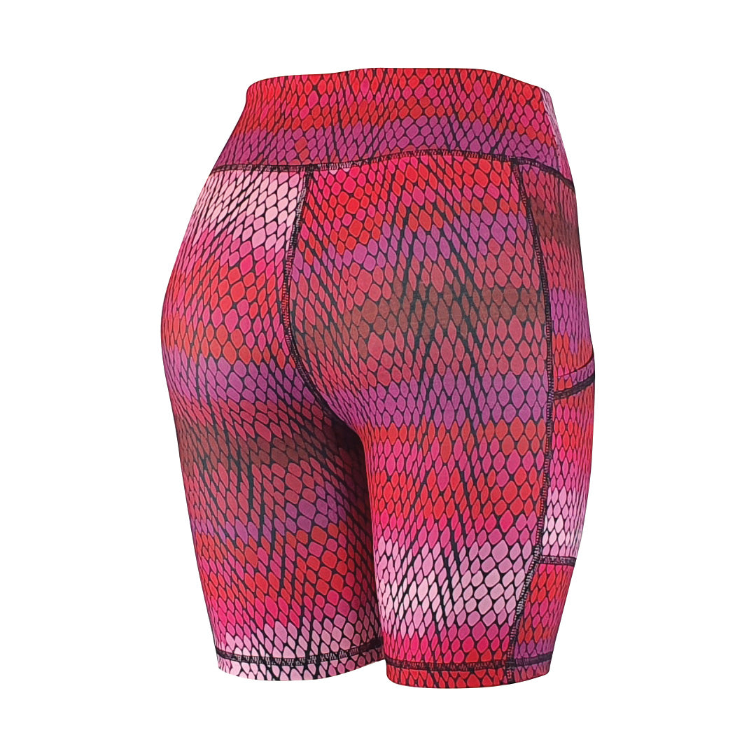 Colourful mesh print - Soft Activewear Shorts with pockets