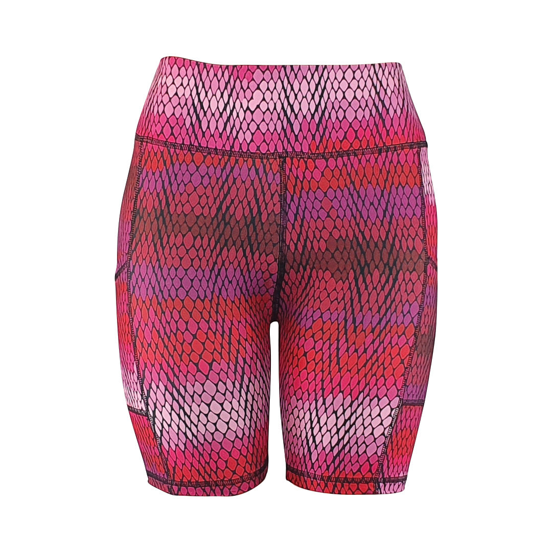 Colourful mesh print - Soft Activewear Shorts with pockets