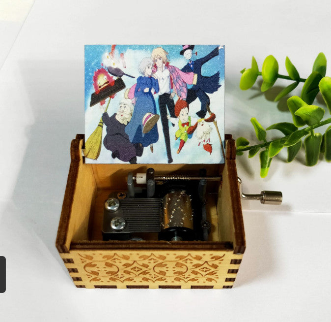 Hand-Crank Wooden Music Box – Khaki Creative Gift