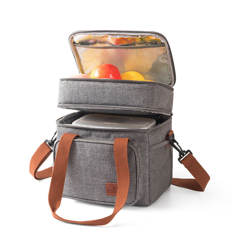 Double-layer insulated picnic bag - PEVA (Grey)