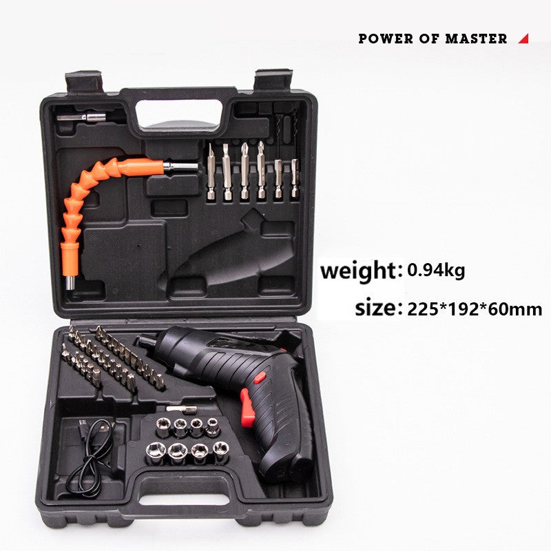 Rechargeable Electric Screwdriver Set – Multi-Function Cordless Driver (Black)