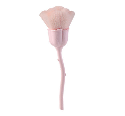 Rose Makeup Brush – Large Powder Brush with Soft Nylon Bristles (Pink)