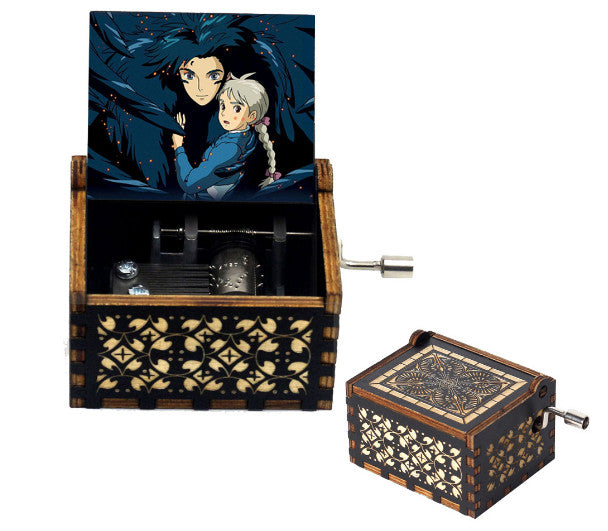 Hand-Crank Wooden Music Box – Classic Black Gift Edition