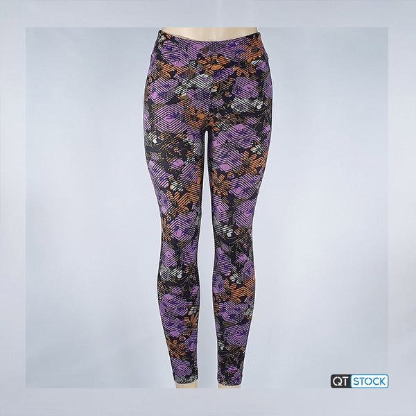 LulaRoe OS Leggings 088 Floral Geometric - Main Image