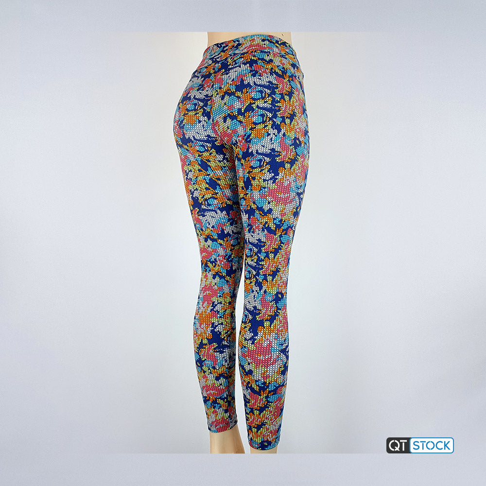 LulaRoe OS Leggings 169 Floral with grid