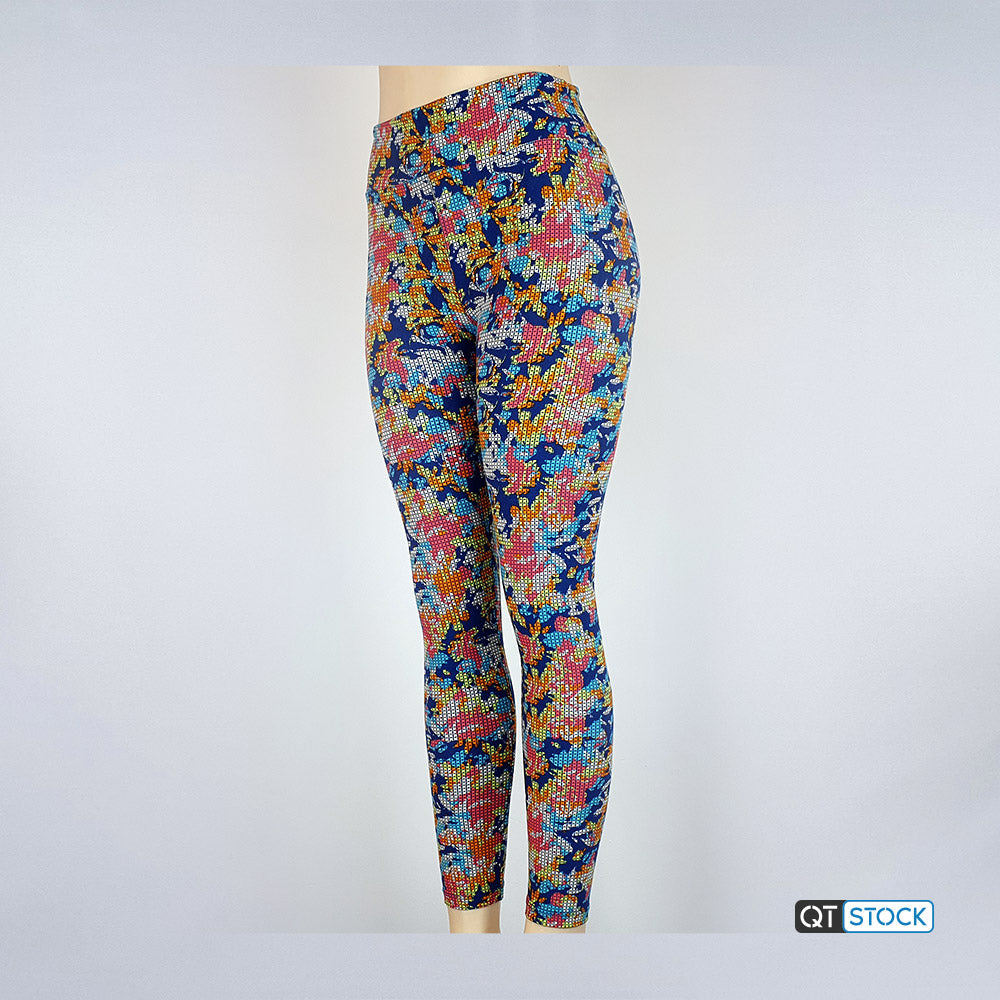 LulaRoe OS Leggings 169 Floral with grid