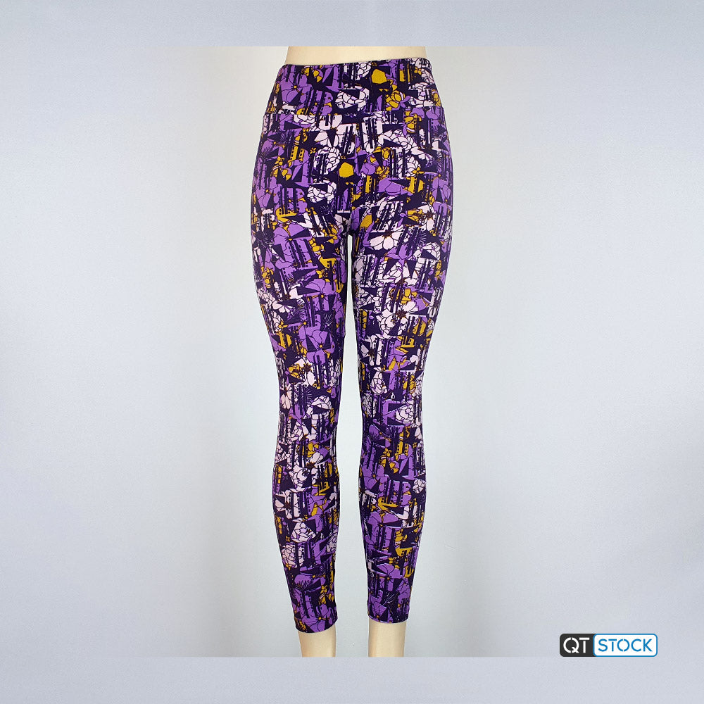 LulaRoe OS Leggings 125 Floral Geometric